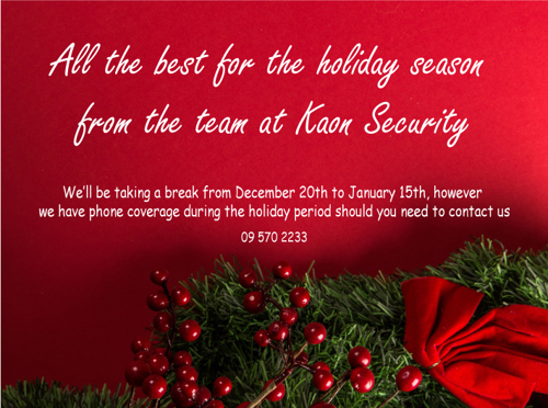 Merry Christmas Message from Kaon Security