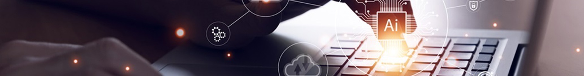 A close up on a businesswoman hands typing on a laptop creating effective AI policies